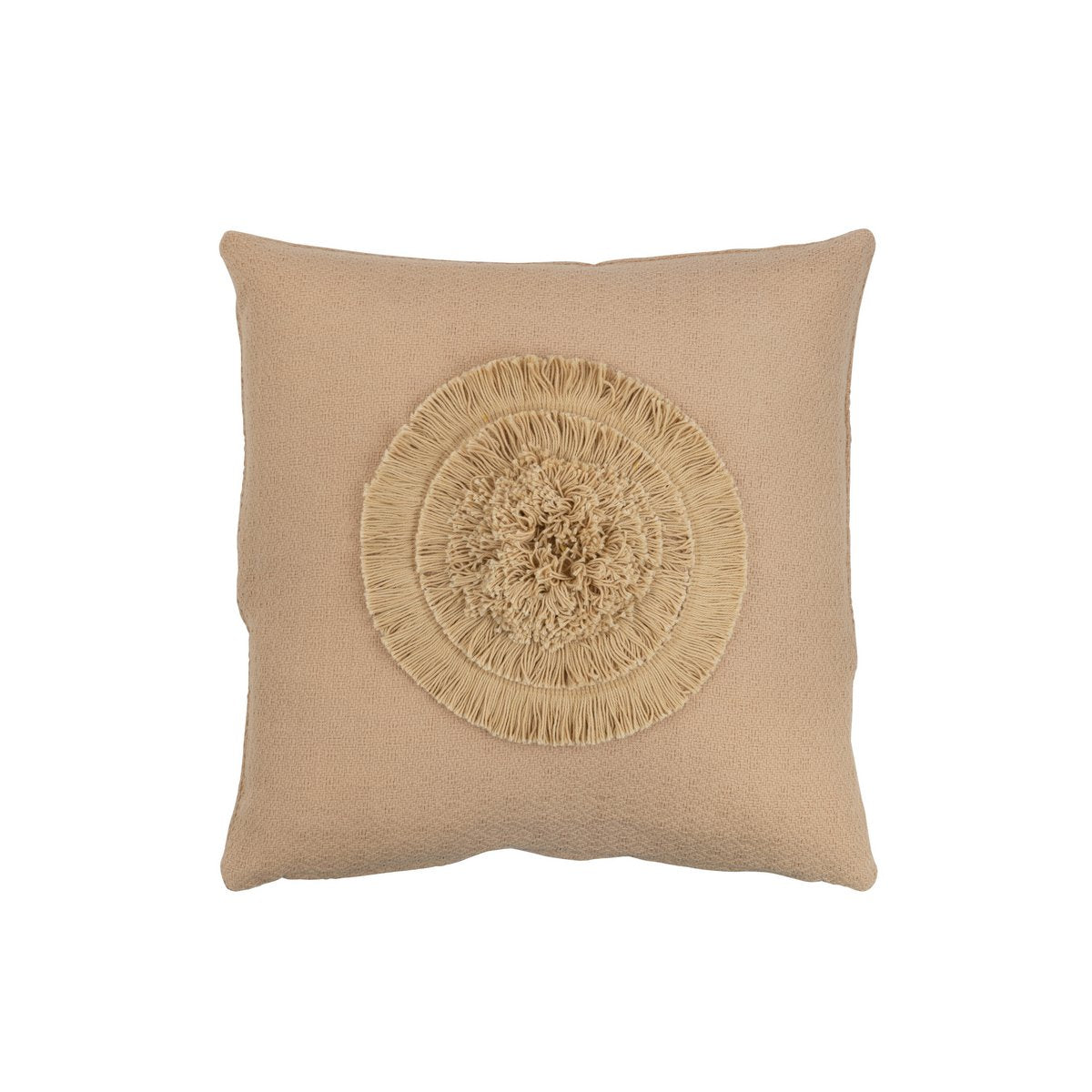 J-Line - Coussin Soleil Carré - Polyester - Beige