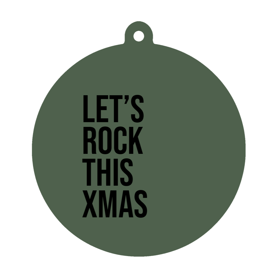 Label2X - Kersthanger let's rock this x-mas groen