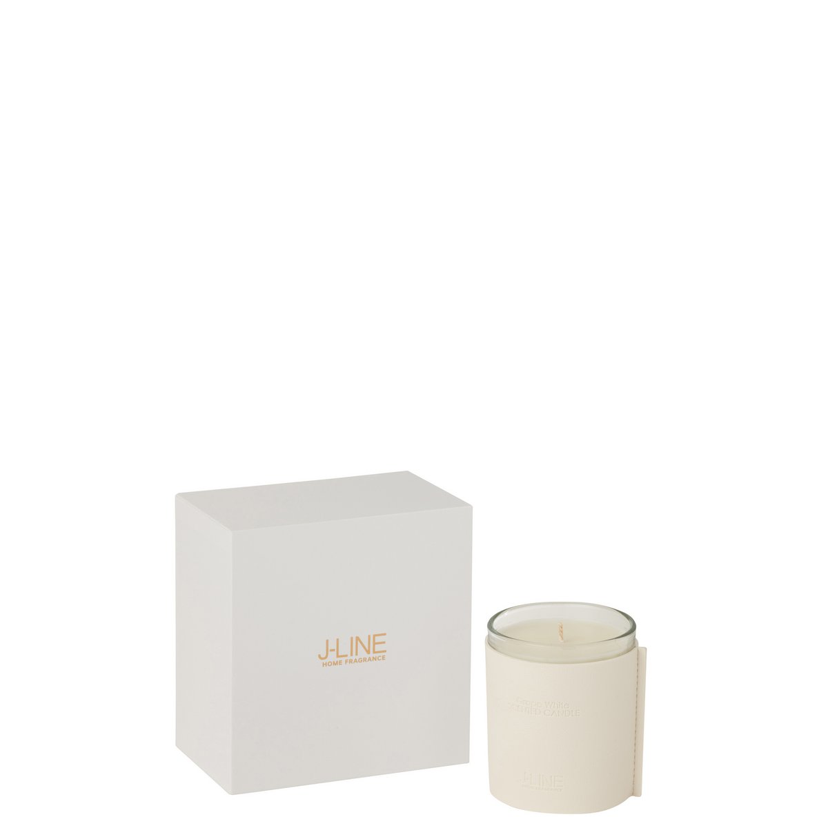 J-Line - Bougie Parfumée Cuir Blanc 40 Heures