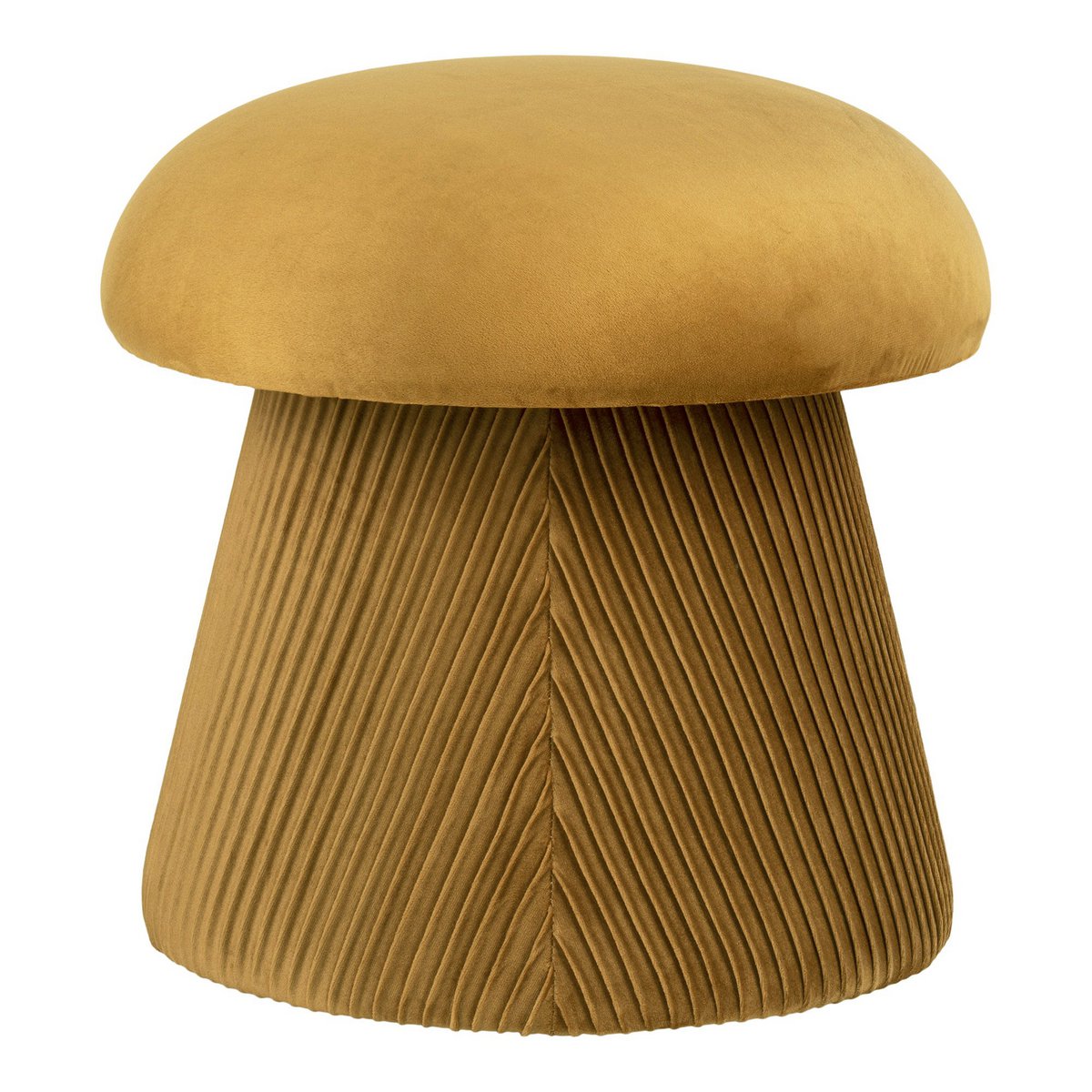 House Nordic - Hampton Pouf - Pouf en velours, ocre, ø41x39 cm