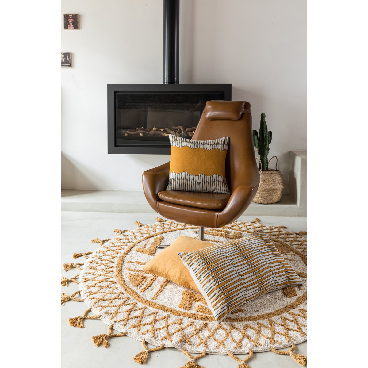 VIVARAISE - Coussin Zeff Mona Ocre 45 x 45