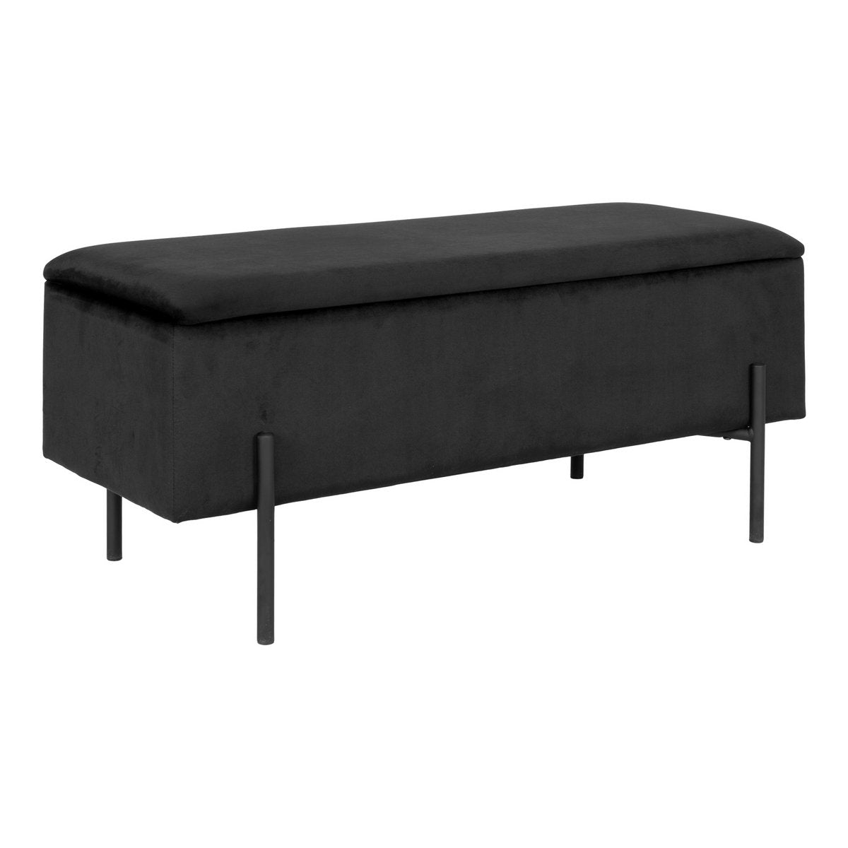 House Nordic - Watford Sofa - Schwarzer Samt, 36,5x95x46 cm