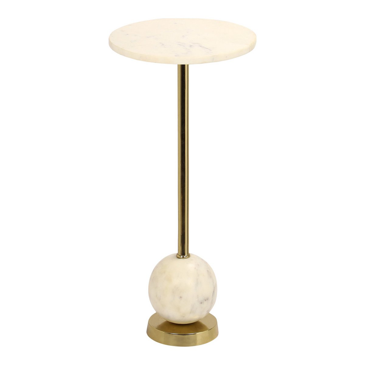 House Nordic - Salo Side Table - Table d'appoint en laiton et marbre Ø25x54 cm