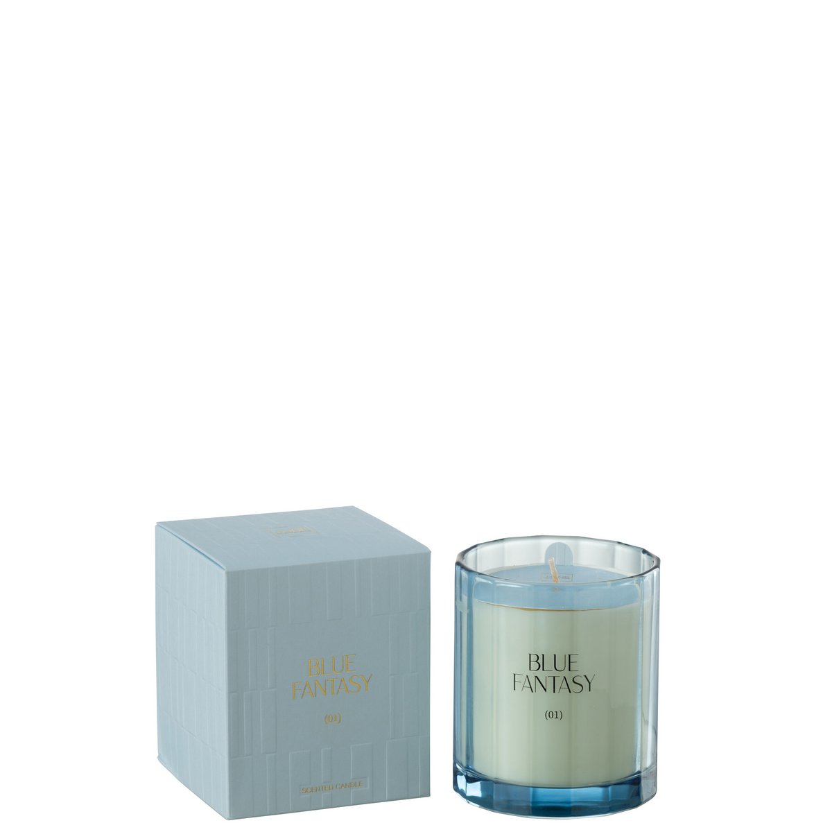 J-Line - Bougie Parfumée Verre Fantaisie Bleu - 30 Heures