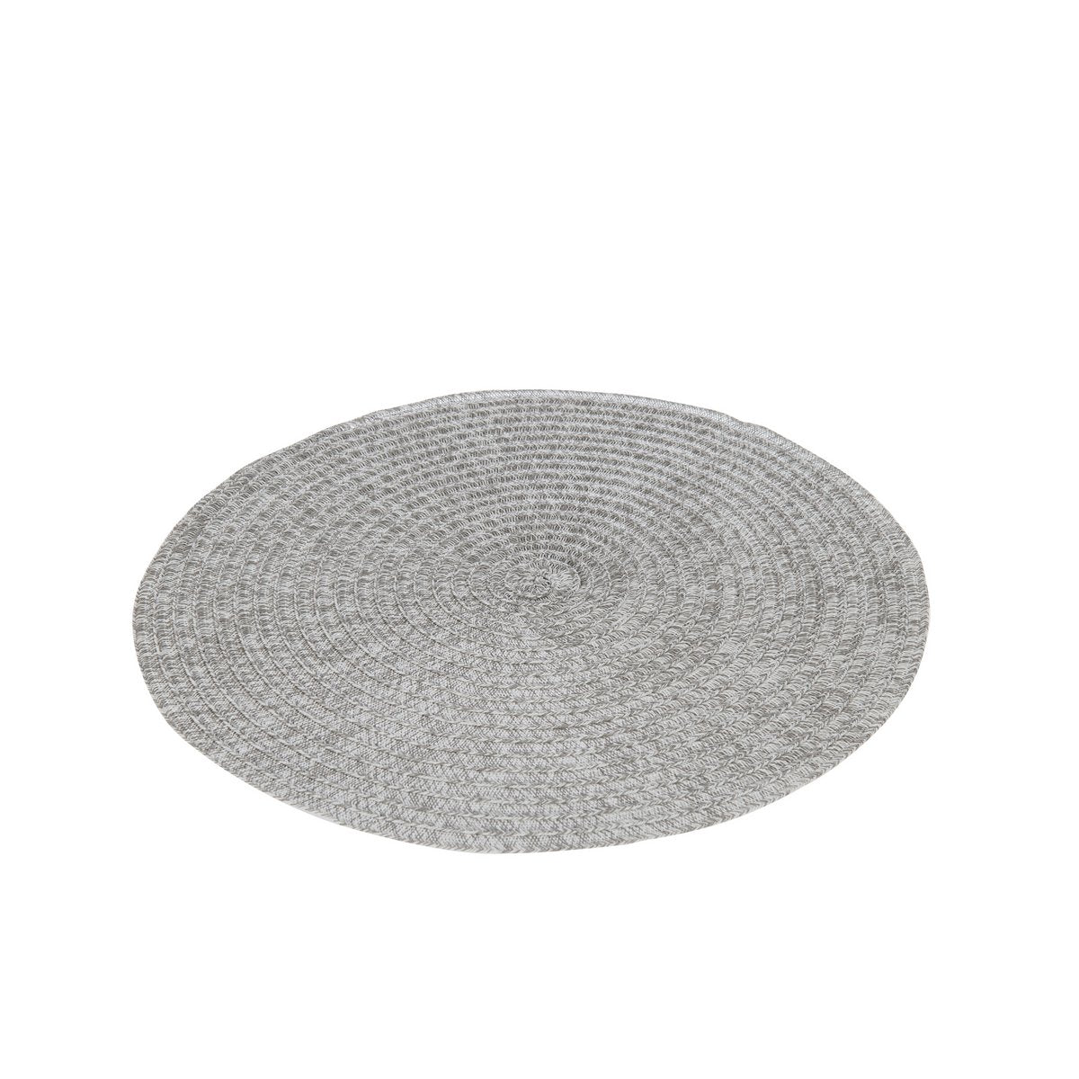 J-Line - Set de Table Rond Tressé - Plastique - Gris