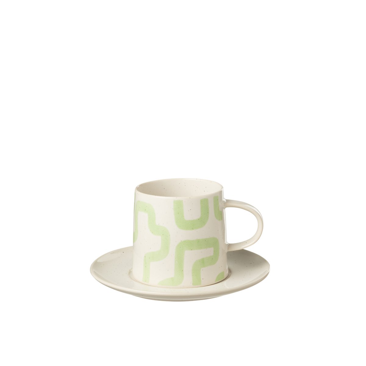 J-Line - Mug Shape + Assiette - Porcelaine - Vert