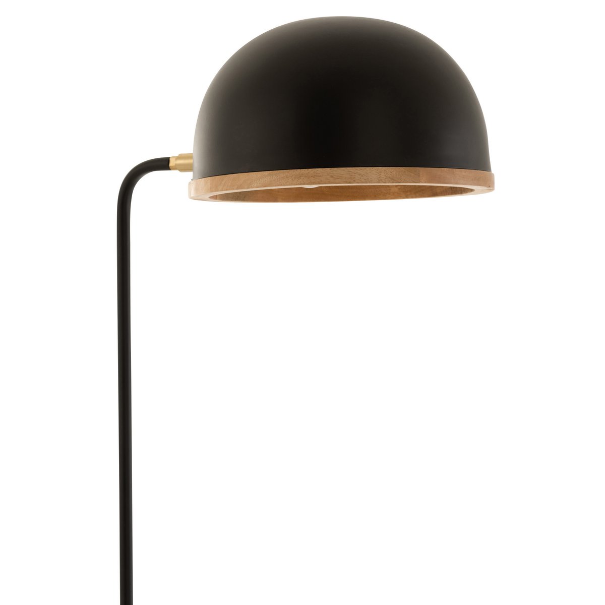 J-Line - Lampe sur Pied Evy - Fer/Bois - Noir/Naturel