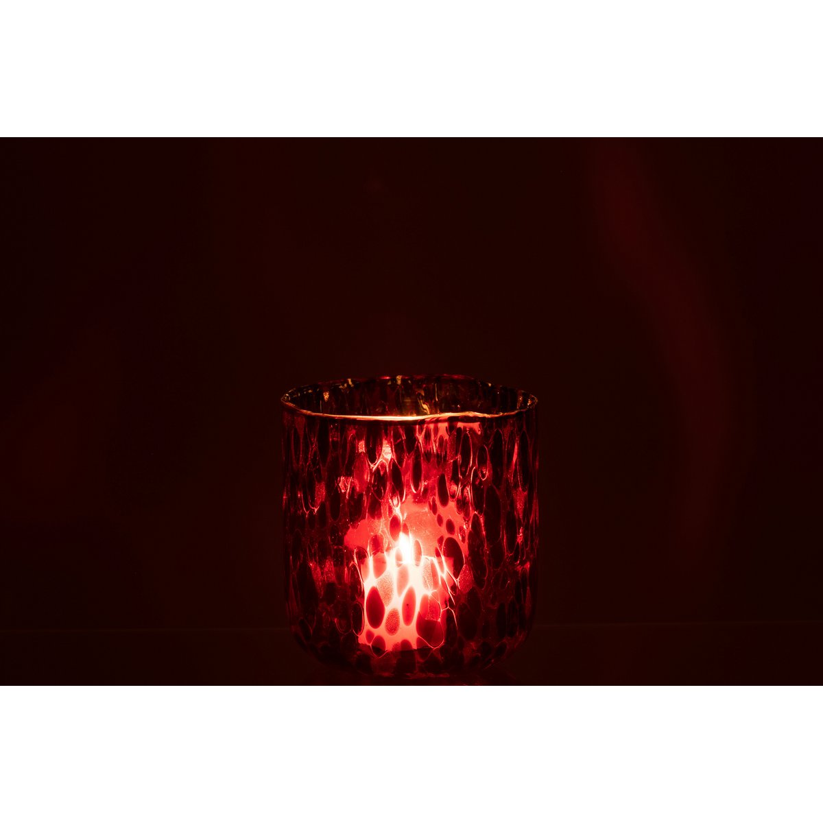 J-Line - Lanterne Spotted - Verre - Rouge/Noir - Moyen