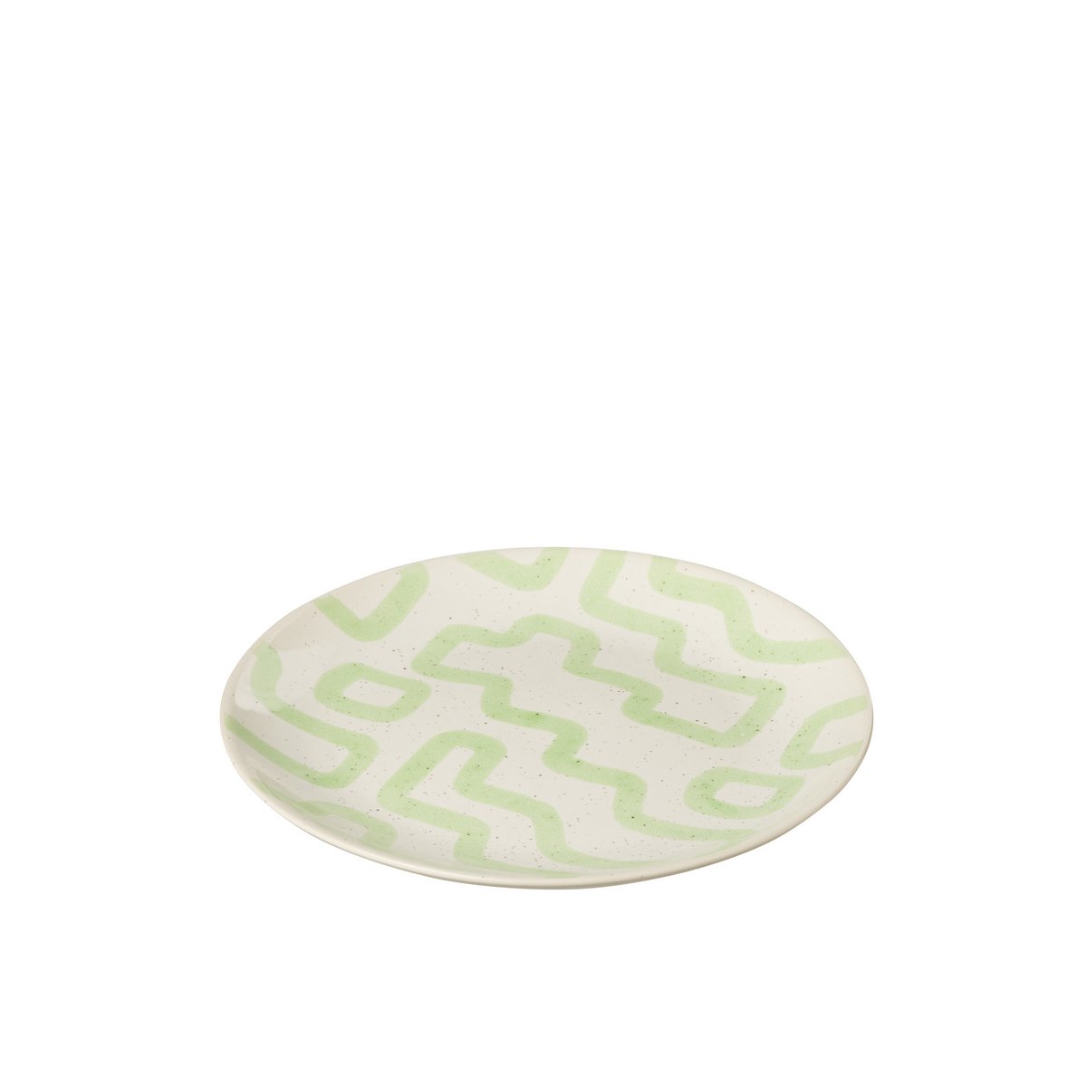 J-Line - Assiette à Motifs - Porcelaine - Vert - Petit