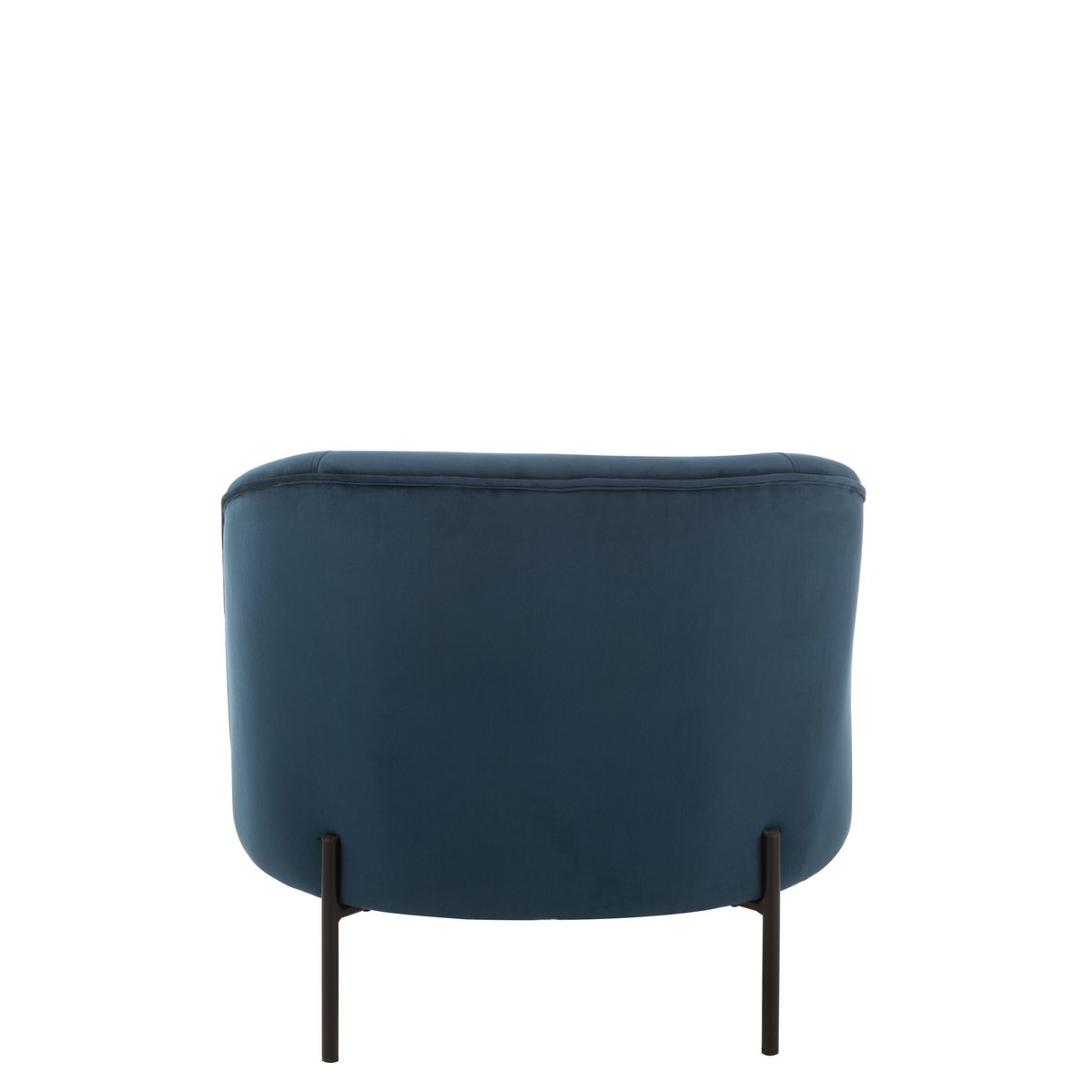 J-Line - Fauteuil Lounge Rond Textile/Métal Bleu