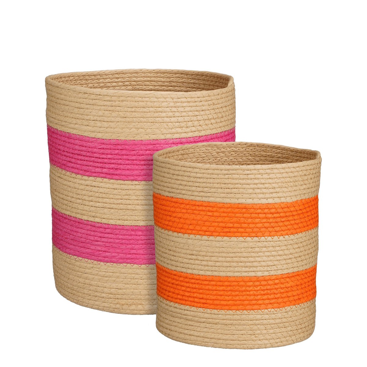 Mica Decorations - Panier Nacho - Lot de 2 - H34 x Ø29 - FSC Mix - Rose Foncé, Orange