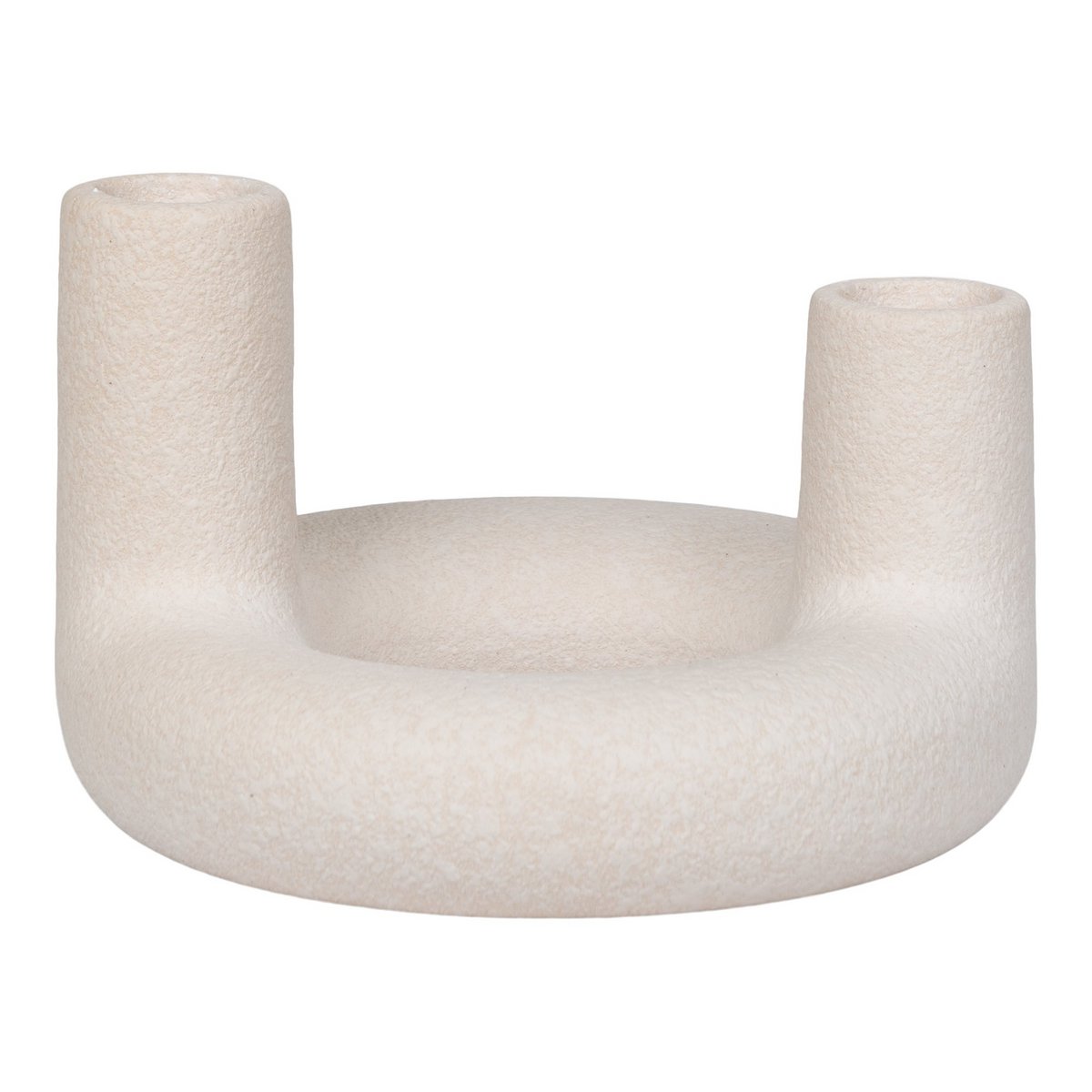 House Nordic - Kerzenhalter - Kerzenhalter, Keramik, beige, ø13x8,5 cm