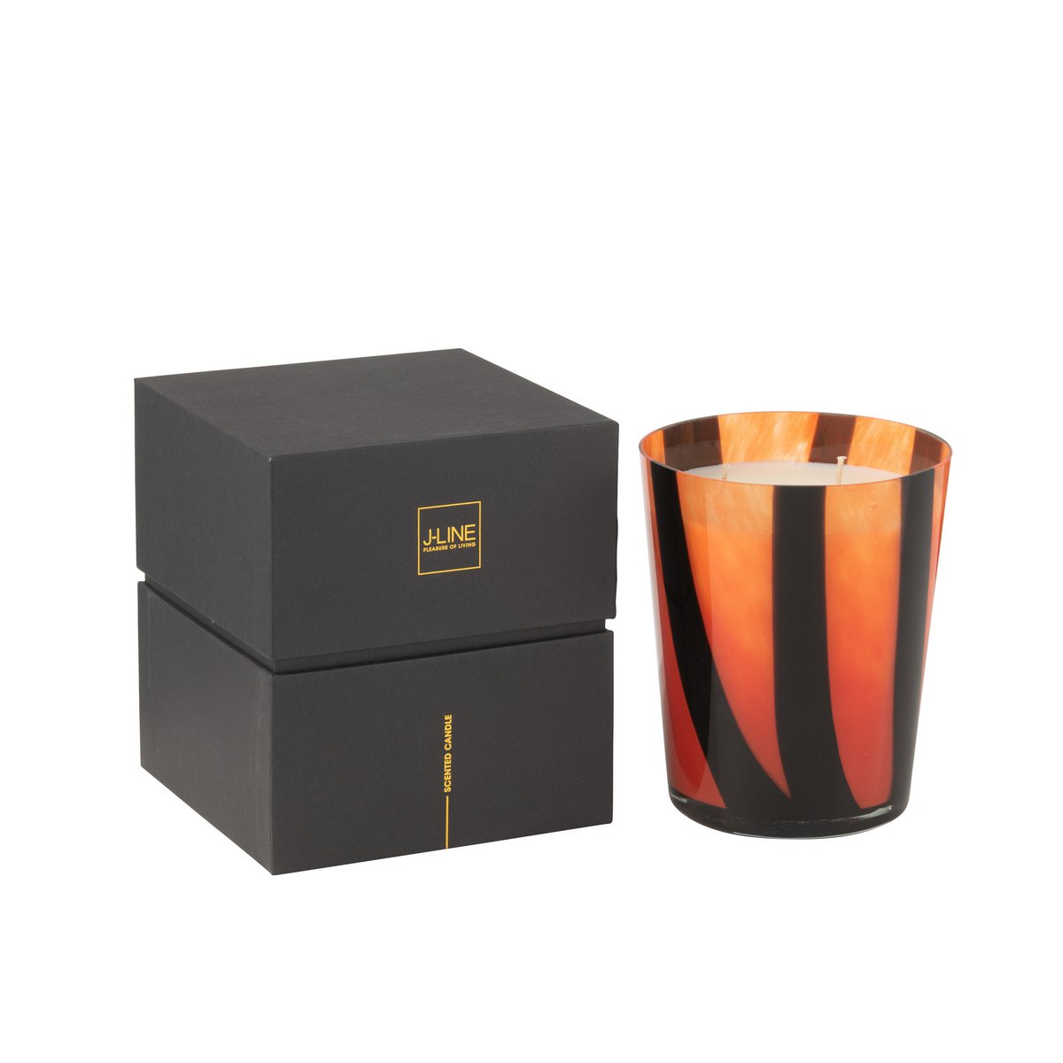 J-Line - Bougie parfumée Noa Stripes Orange Medium-68U