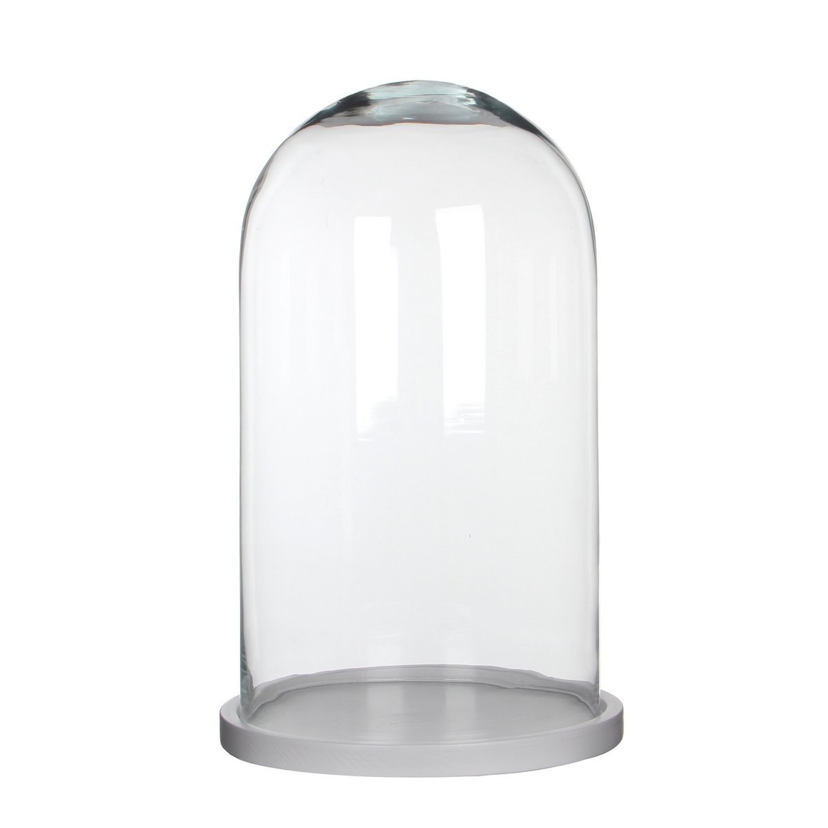 Mica Decorations - Pot cloche en verre Hella - H38 x Ø23 cm - Transparent, Blanc