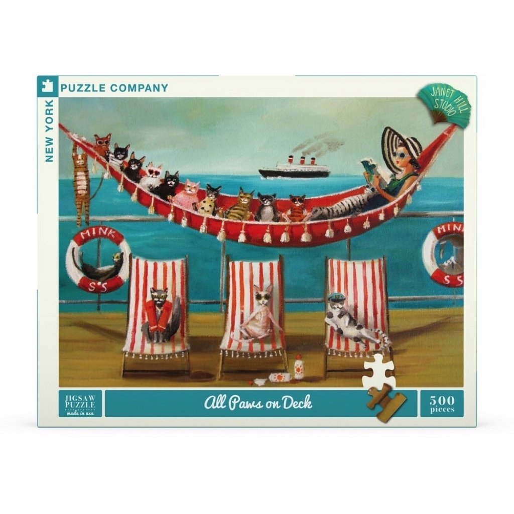 New York Puzzle Company - Puzzel 'All Paws on Deck' (500 stukjes)