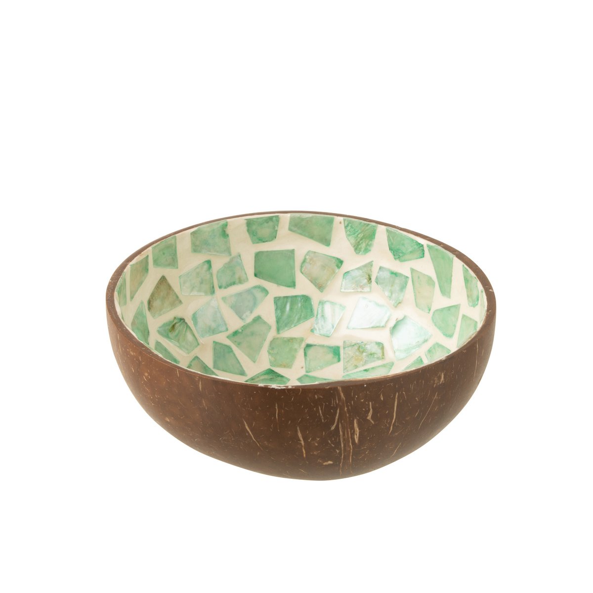 J-Line - Bol Coconut Mosaic Coconut + Shell Vert