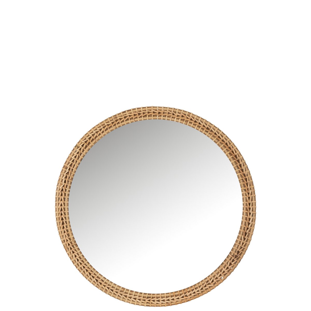 J-Line - Miroir Rond - Sapin/Verre - Naturel