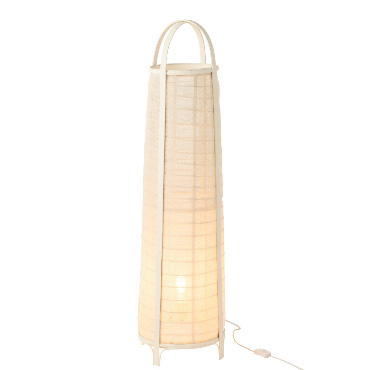 J-Line - Lampe Don Coton/Bambou Blanc