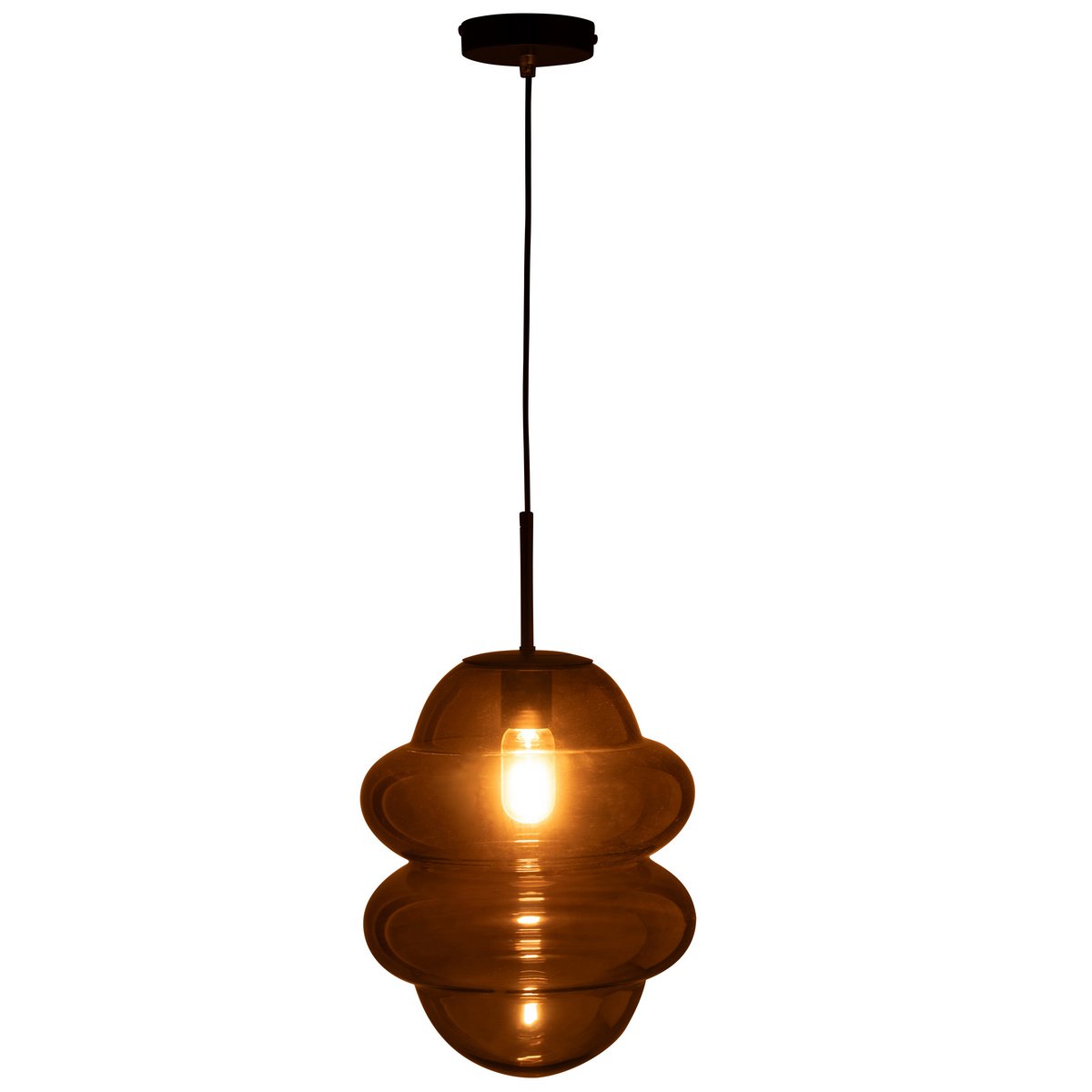 J-Line - Hanglamp Honinglepel Glas Grijs