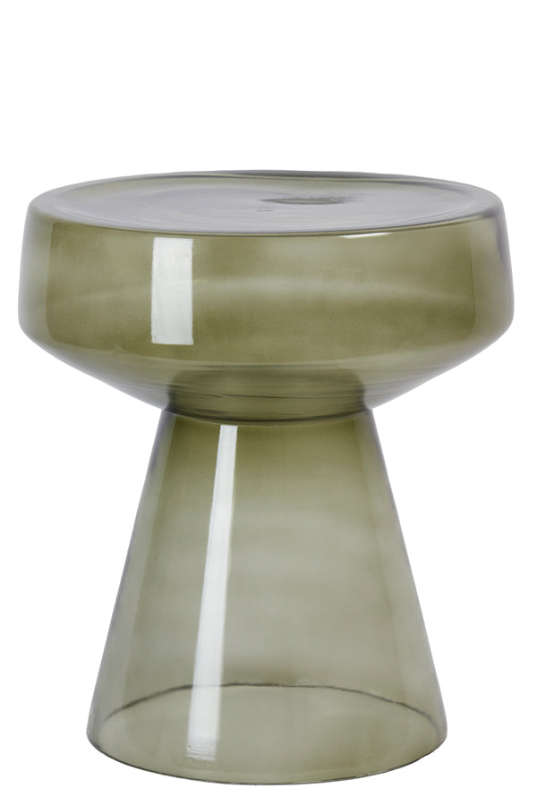 Light &amp; Living - Table d'appoint 'Dakwa' (37cm x 44cm, Verre, Gris Vert)