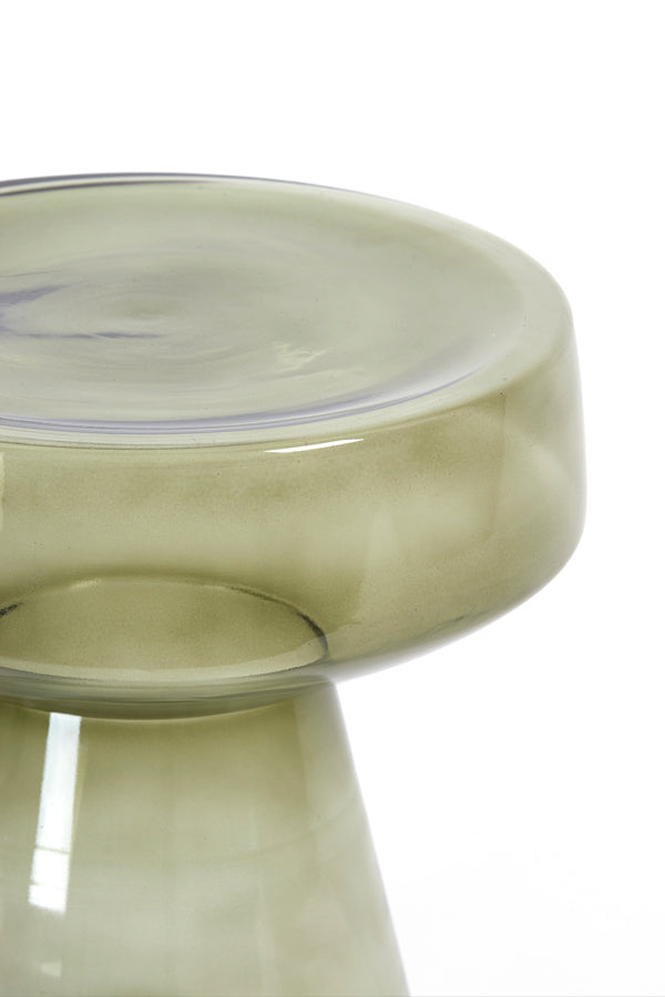 Light &amp; Living - Table d'appoint 'Dakwa' (37cm x 44cm, Verre, Gris Vert)