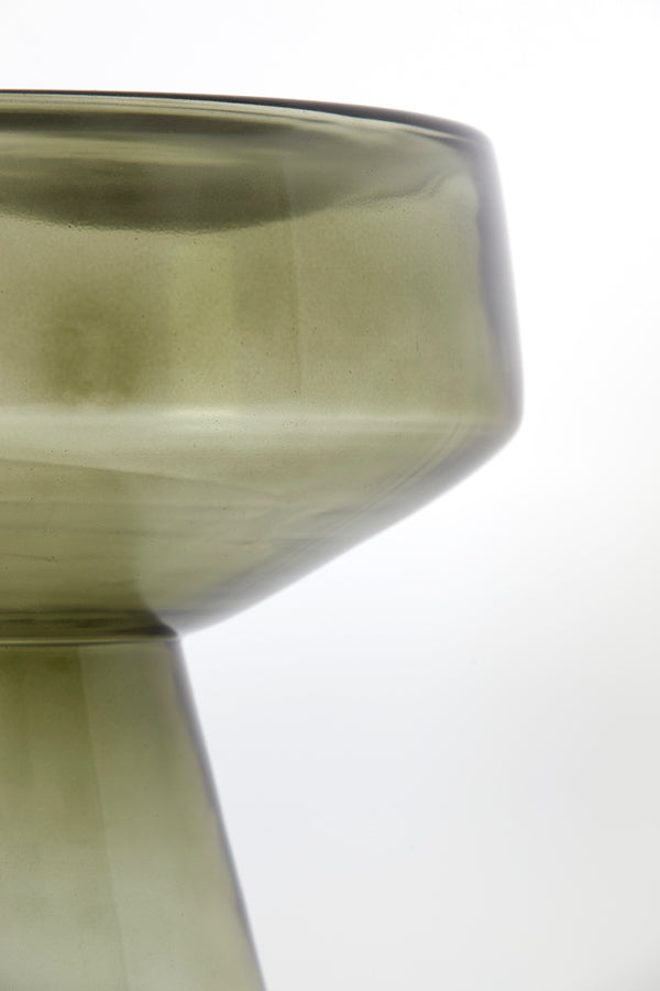 Light &amp; Living - Table d'appoint 'Dakwa' (37cm x 44cm, Verre, Gris Vert)