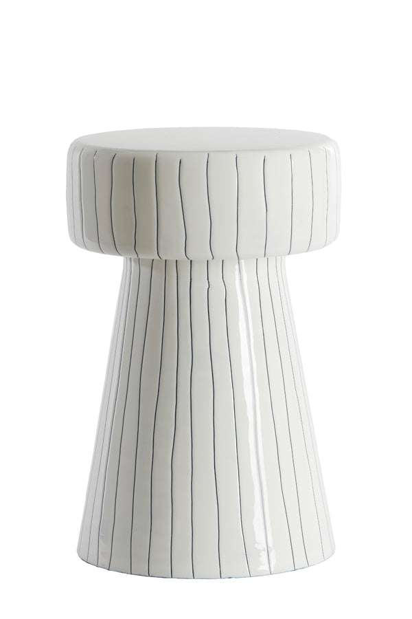 Light &amp; Living - Table d'appoint 'Dakwa' (29cm x 47cm, Blanc Brillant et Noir)