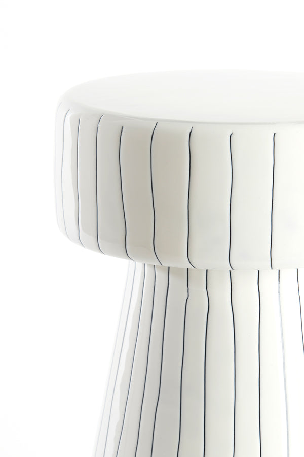 Light &amp; Living - Table d'appoint 'Dakwa' (29cm x 47cm, Blanc Brillant et Noir)