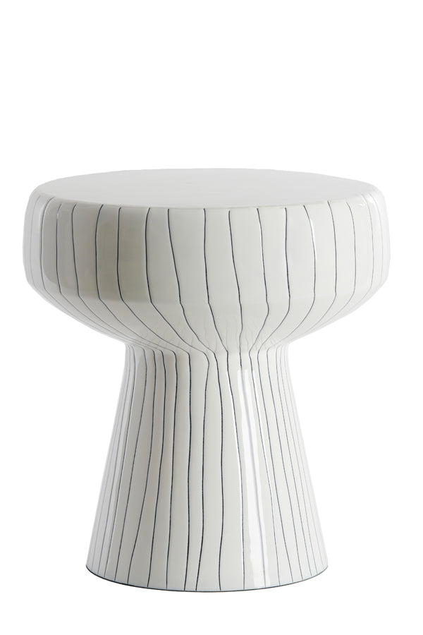 Light &amp; Living - Table d'appoint 'Dakwa' (38cm x 42cm, Blanc Brillant et Noir)