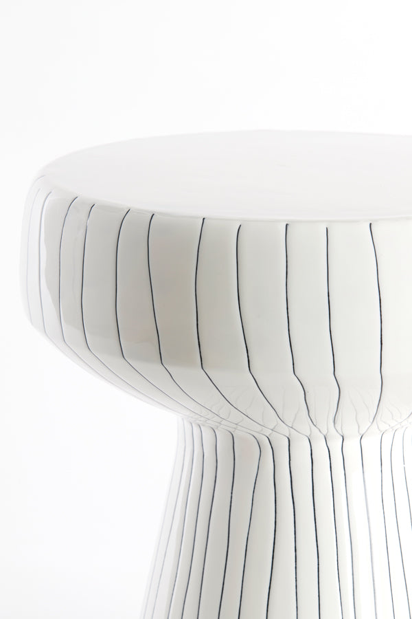 Light &amp; Living - Table d'appoint 'Dakwa' (38cm x 42cm, Blanc Brillant et Noir)