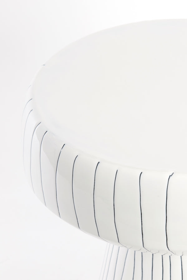 Light &amp; Living - Table d'appoint 'Dakwa' (38cm x 42cm, Blanc Brillant et Noir)