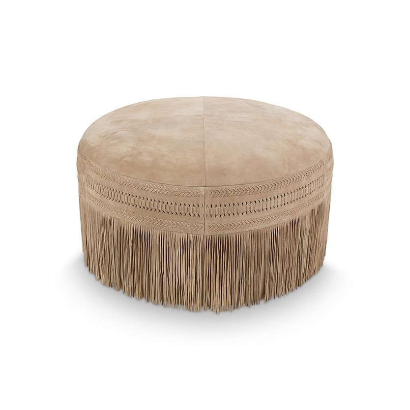 vtwonen - Poef Suède Donker Beige Groot 73x40cm