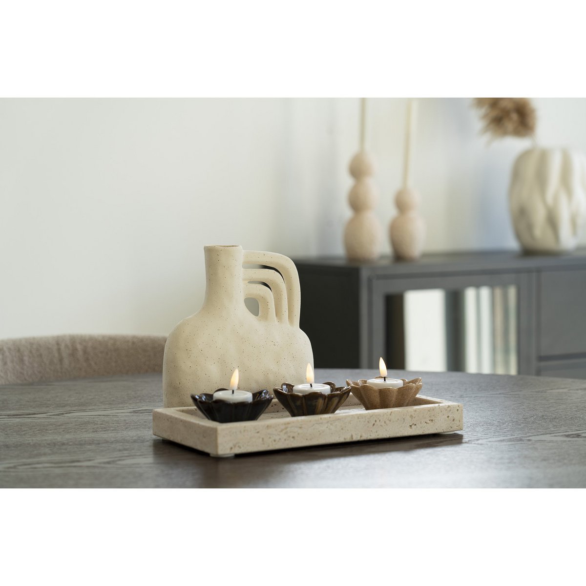 House Nordic - Vase - Vase, Keramik, beige, 18,5x8x19,5 cm