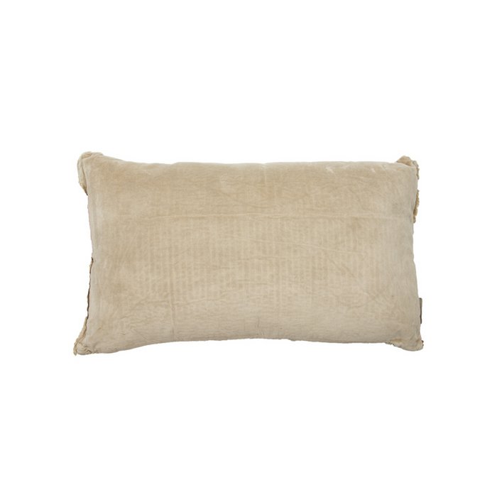 Mme. Bloom - Coussin décoratif en Velours/Lin 'Lois' (50cm x 30cm, Naturel)