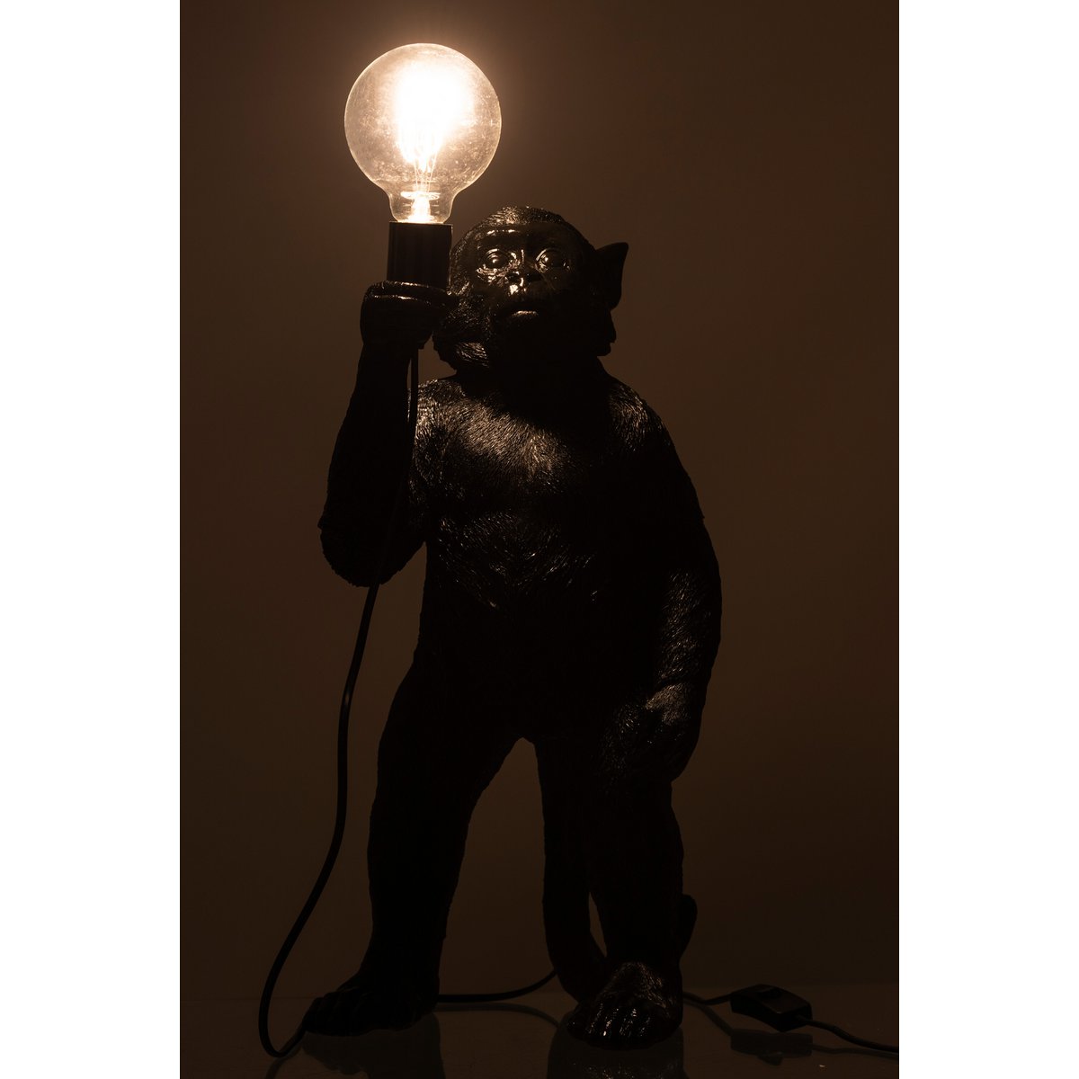 J-Line - Lampe de table 'Monkey' (Noir)
