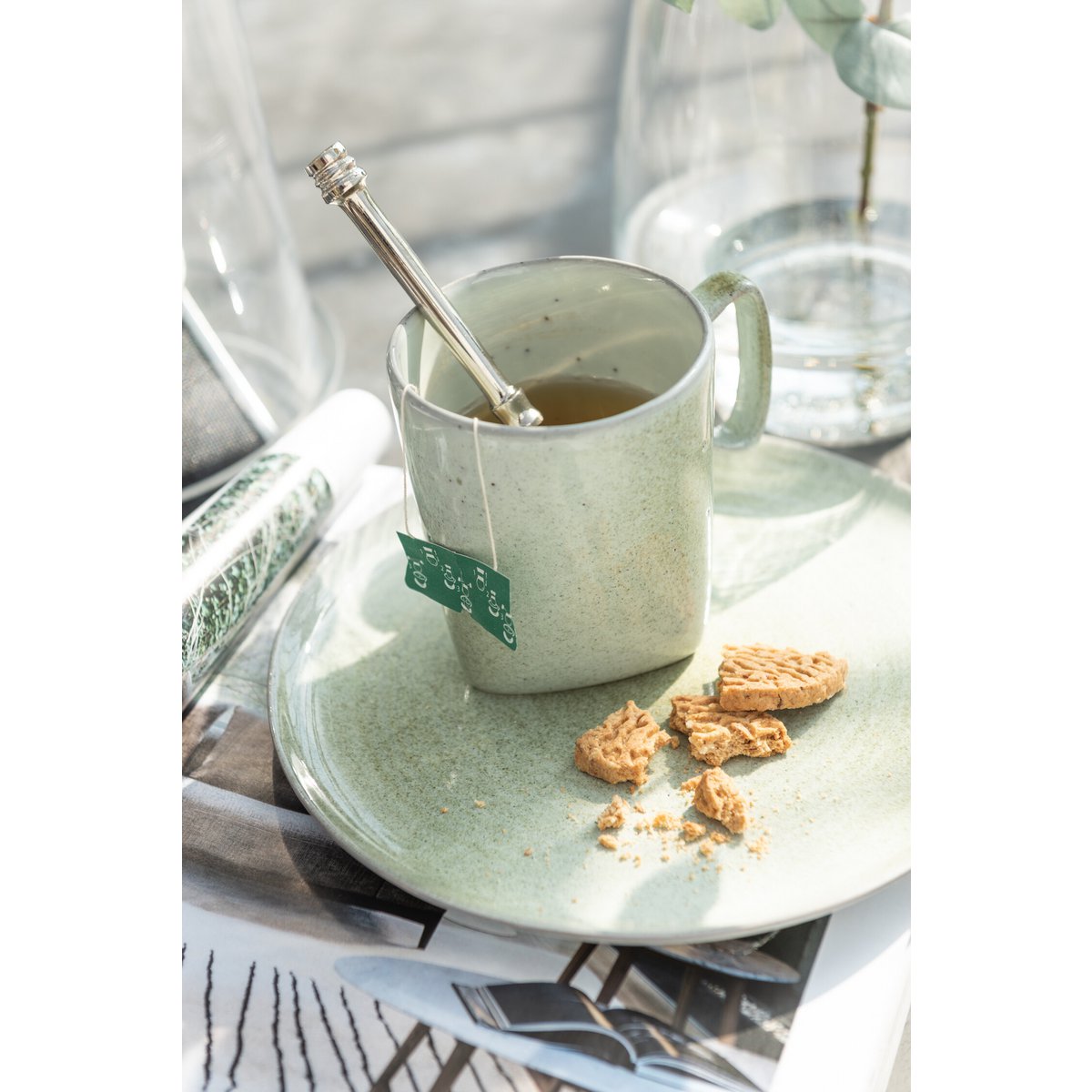 J-Line - Tasse Speckle - Porcelaine - Menthe