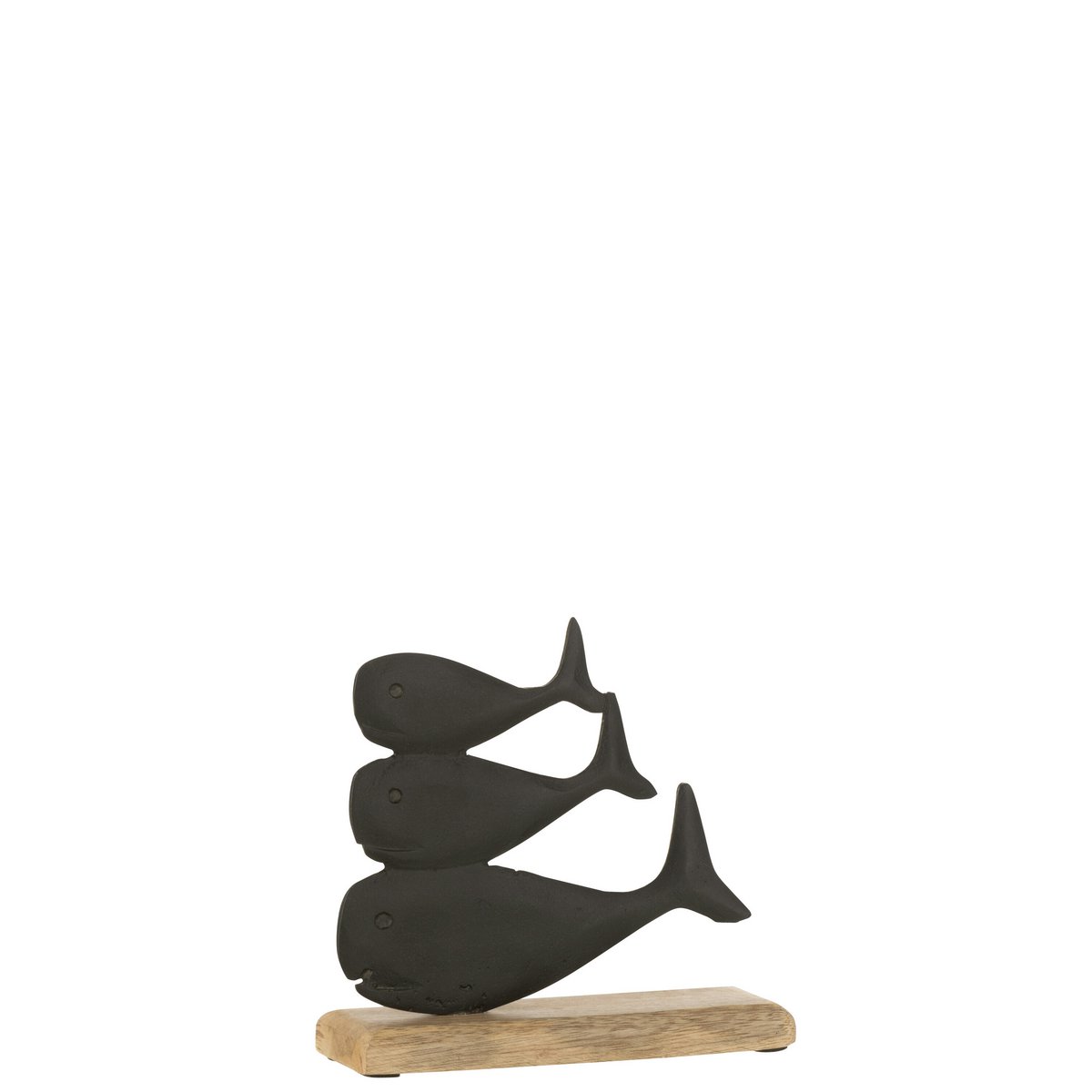 J-Line - Décoration Baleine sur Pied - Aluminium - Noir - Petit