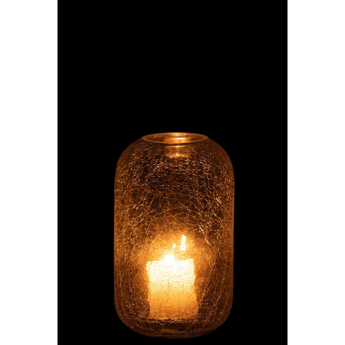 J-Line - Lantern Crackle - Kerzenhalter - Glas - Transparent - Klein