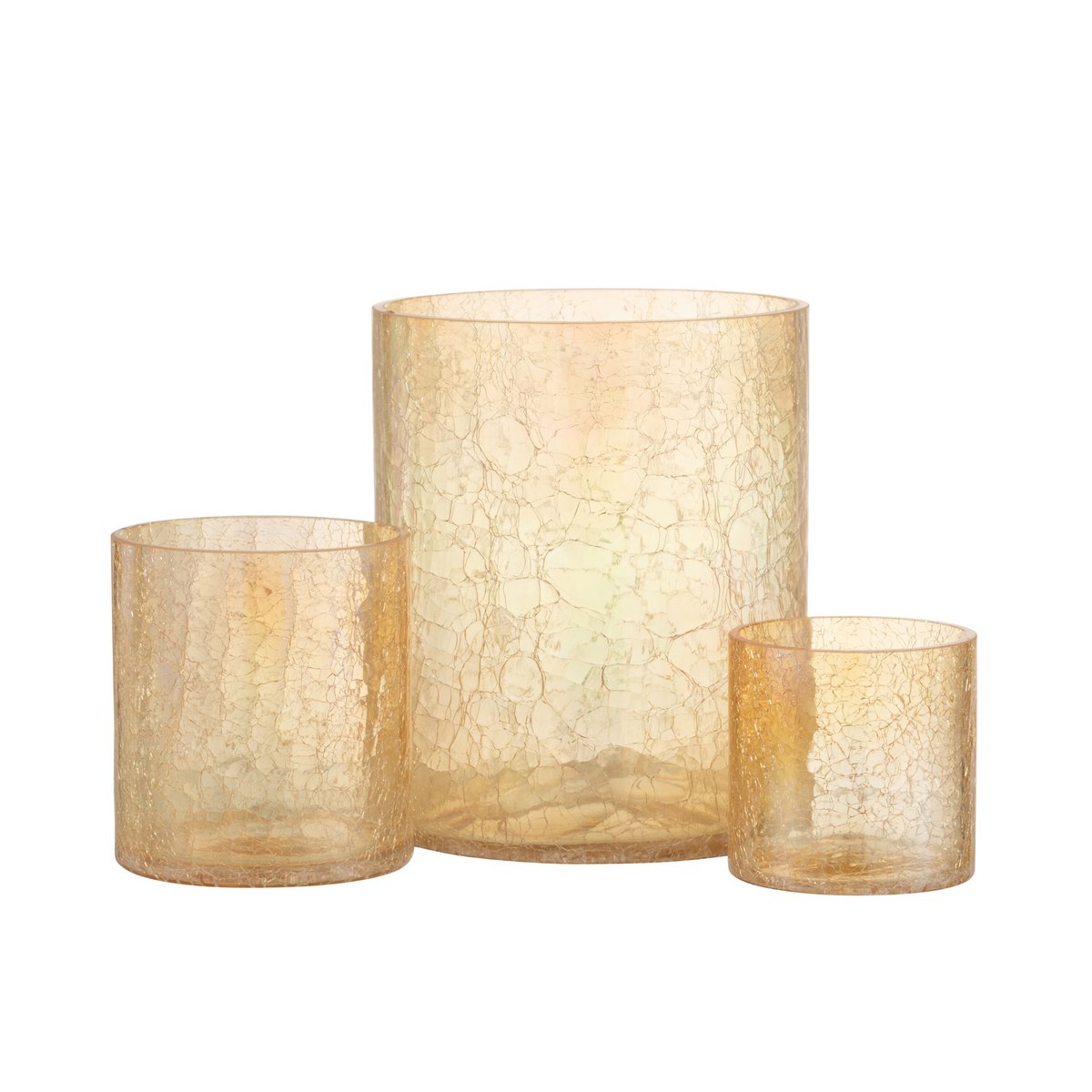 J-Line – Laterne Crackle – Glas – Bernstein – Groß