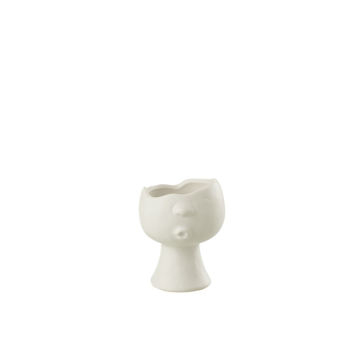 J-Line - Pot de Fleurs Enya Porcelaine Blanc Petit