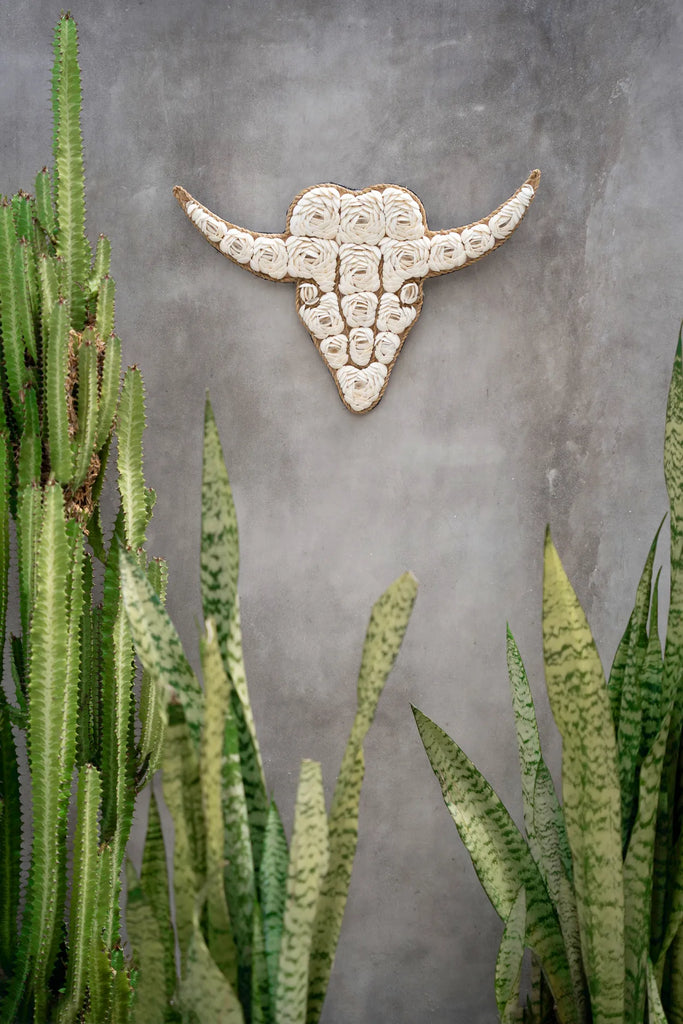 Bazar Bizar - Wanddecoratie 'Bull Shell' (Wit)