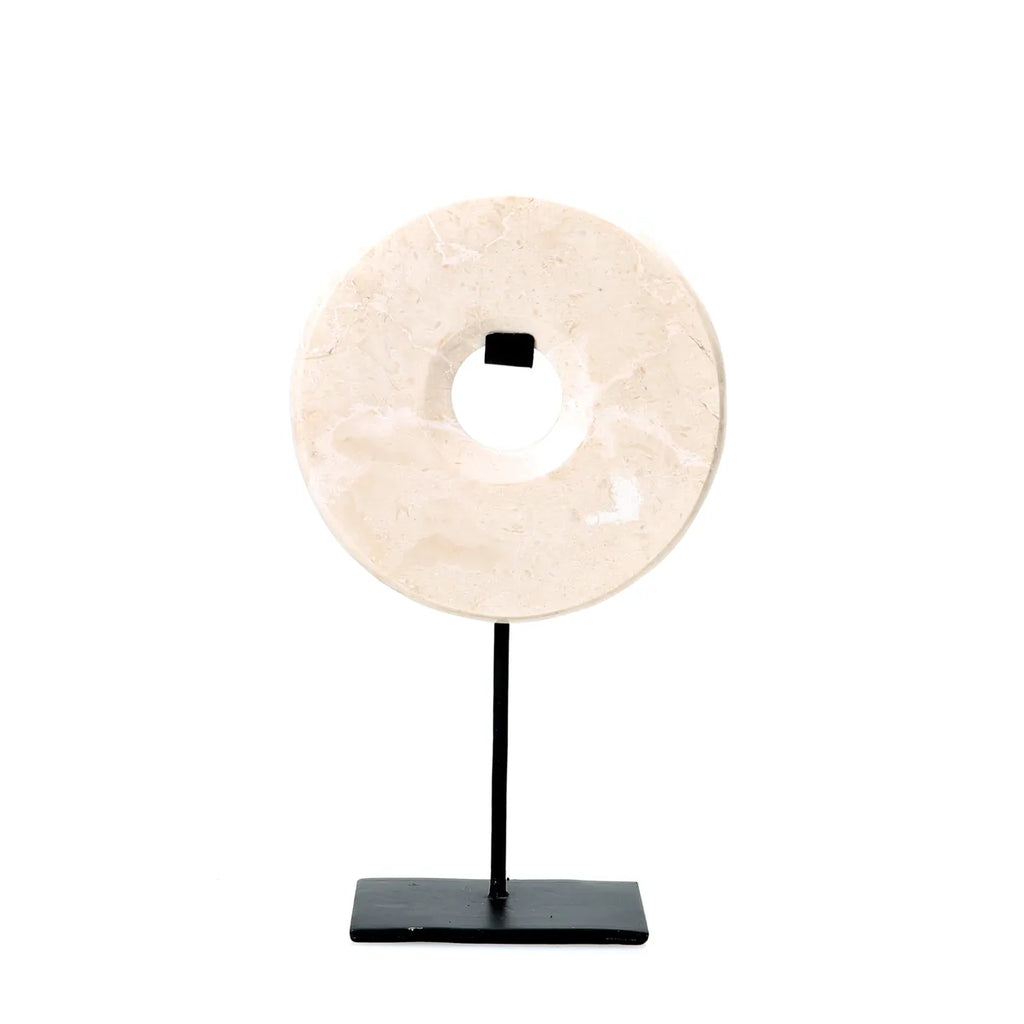 Bazar Bizar - Dekofigur auf Ständer 'Marble Disc' (Weiß, M)