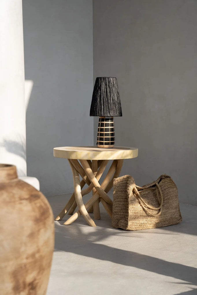 Bazar Bizar - Lampe de table 'Naxos' (Noir Naturel)