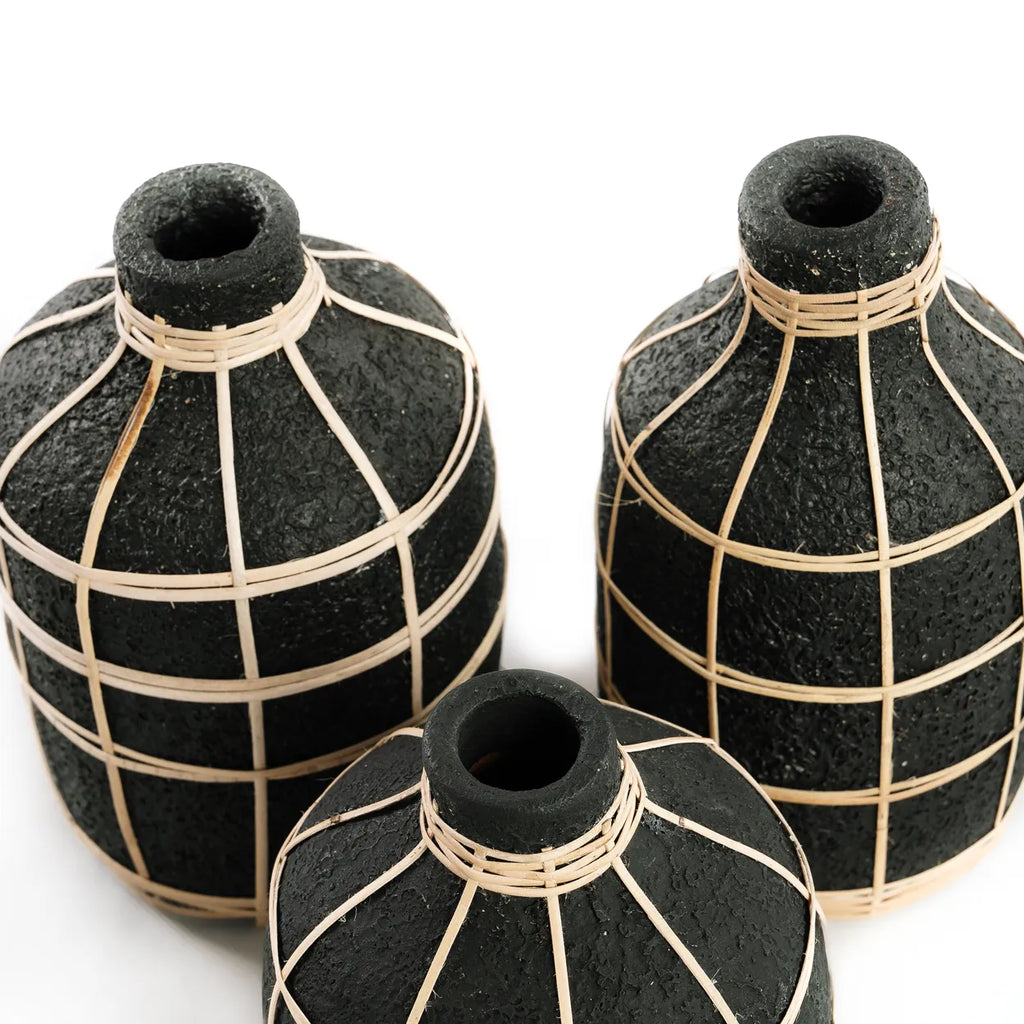 Bazar Bizar - Vase 'Whoopy' (Schwarz Natur, S)