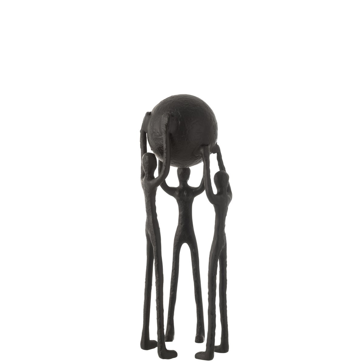 J-Line - Figur Person Kreis Ball Aluminium Schwarz