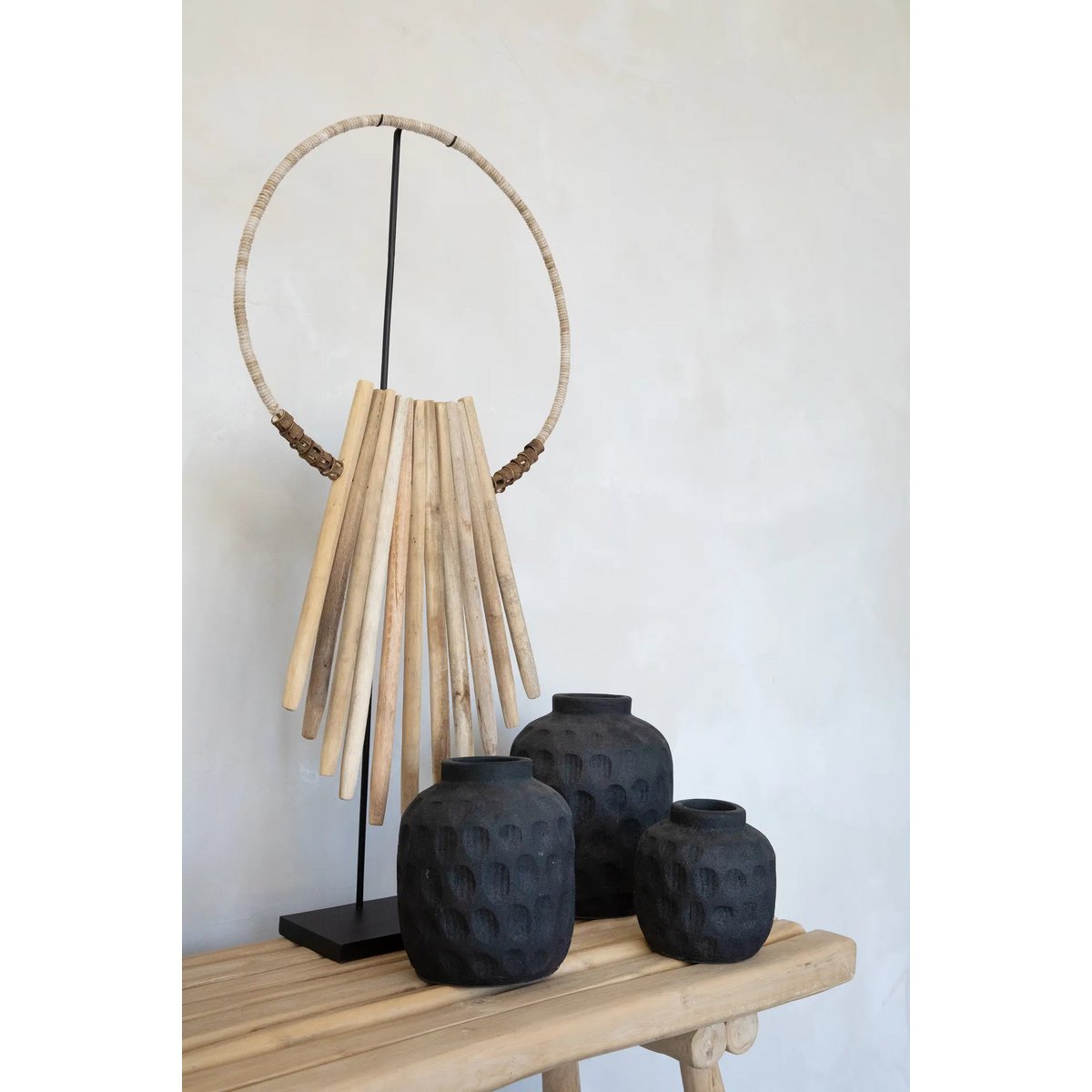 Bazar Bizar - Decoratief figuur op standaard 'Wooden Sticks' (Naturel)