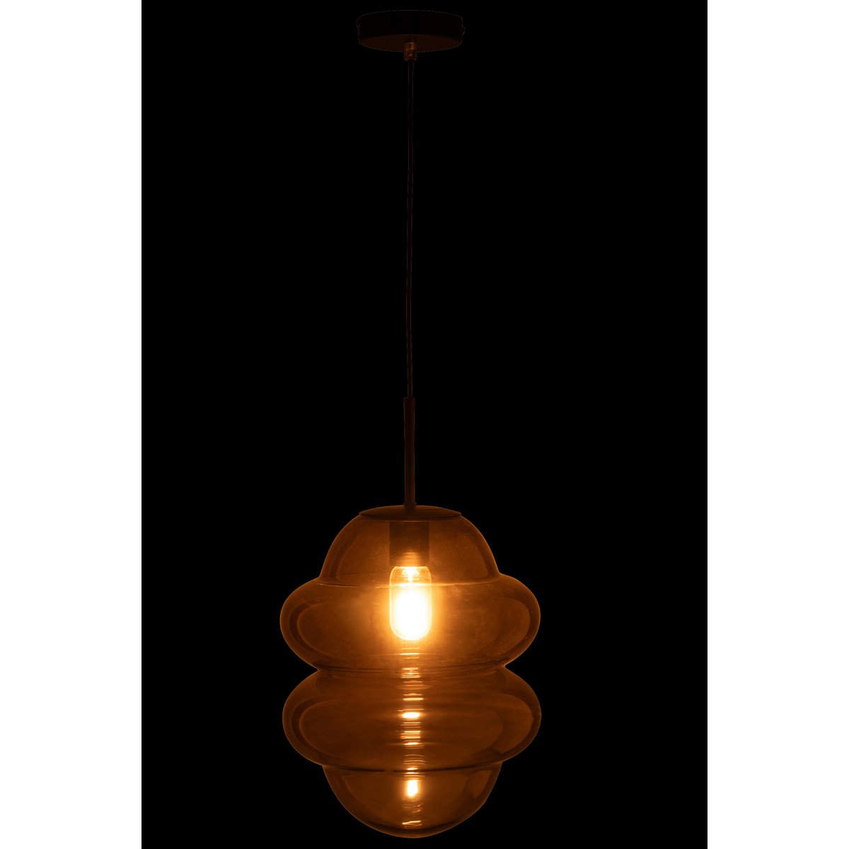 J-Line - Hanglamp Honinglepel Glas Grijs