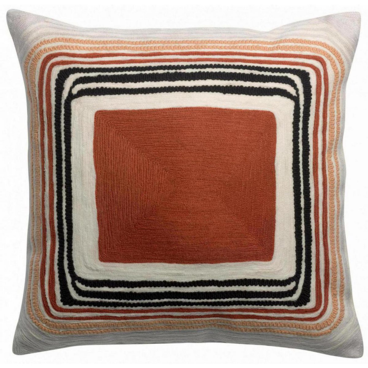 VIVARAISE - Coussin brodé Cassie Brick 45 x 45