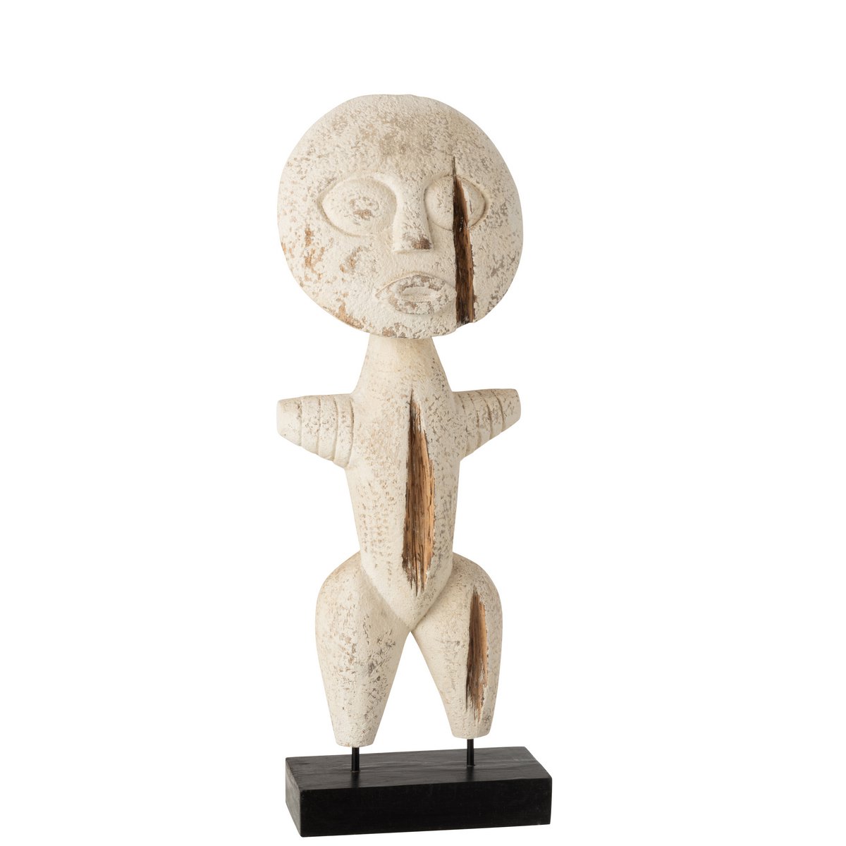 J-Line - Figurine Primitive Albasia - Bois - Blanc - Moyen