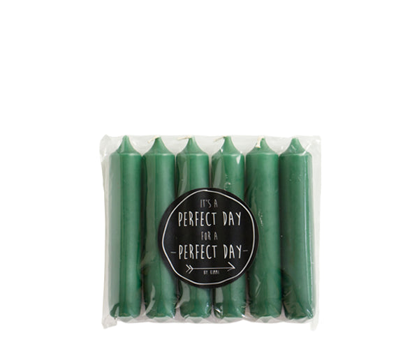 Rustik Lys - Coffret cadeau bougies de table 'Rustik Lys' (Vert bouteille, Lot de 6)